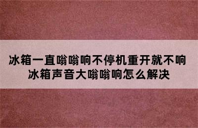 冰箱一直嗡嗡响不停机重开就不响 冰箱声音大嗡嗡响怎么解决